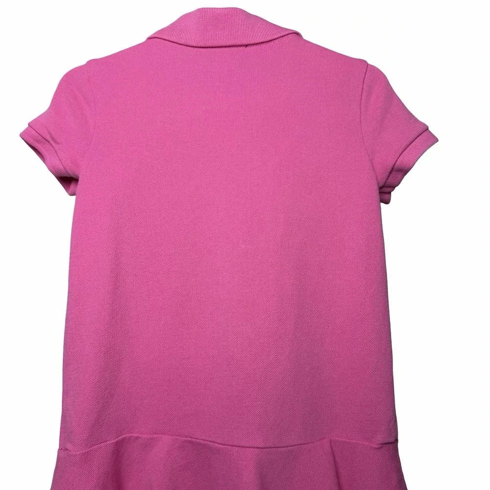 Ralph Lauren Girls Pink Polo Pique Drop Waist Dress 4T Pony Logo 100% Cotton